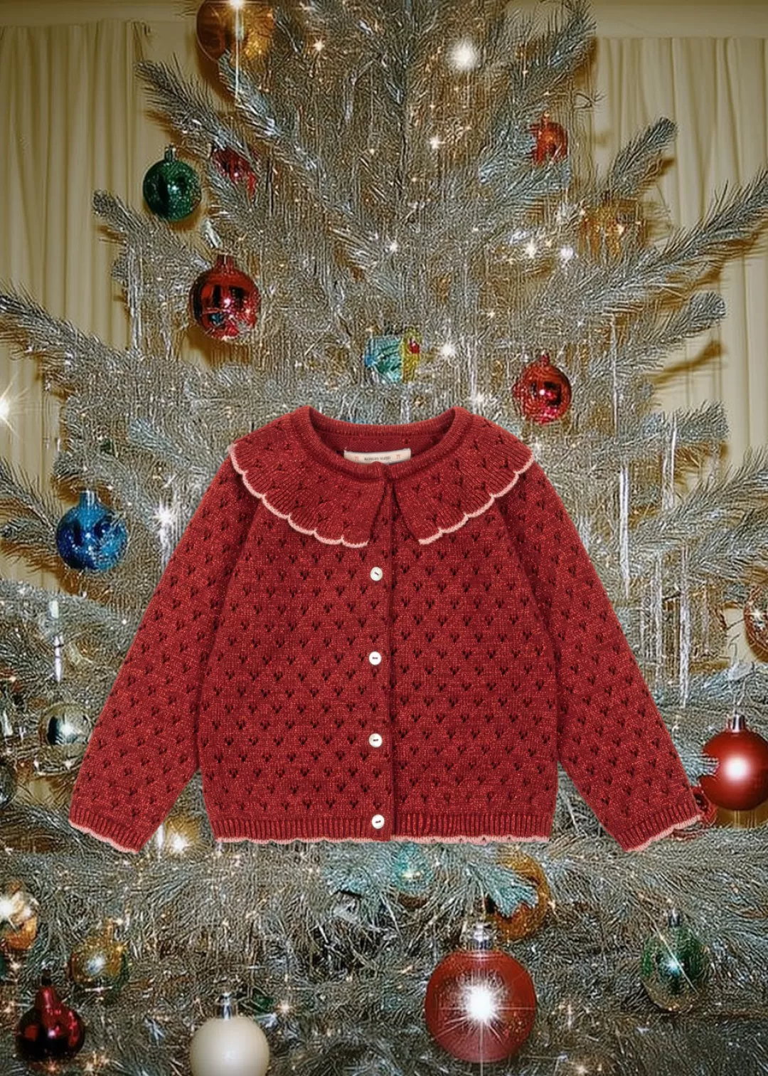 Konges Sløjd Overdele | Holiday cardigan - red dahlia