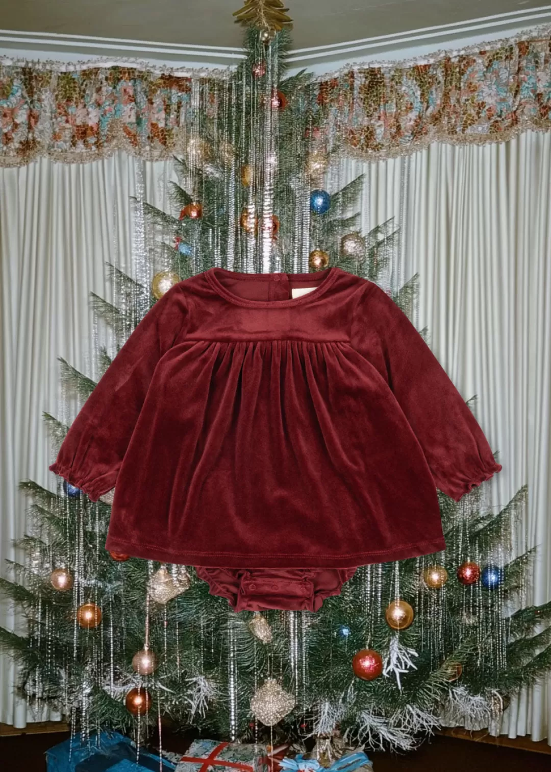 Konges Sløjd Overdele | Jingle twinkle romper - red dahlia