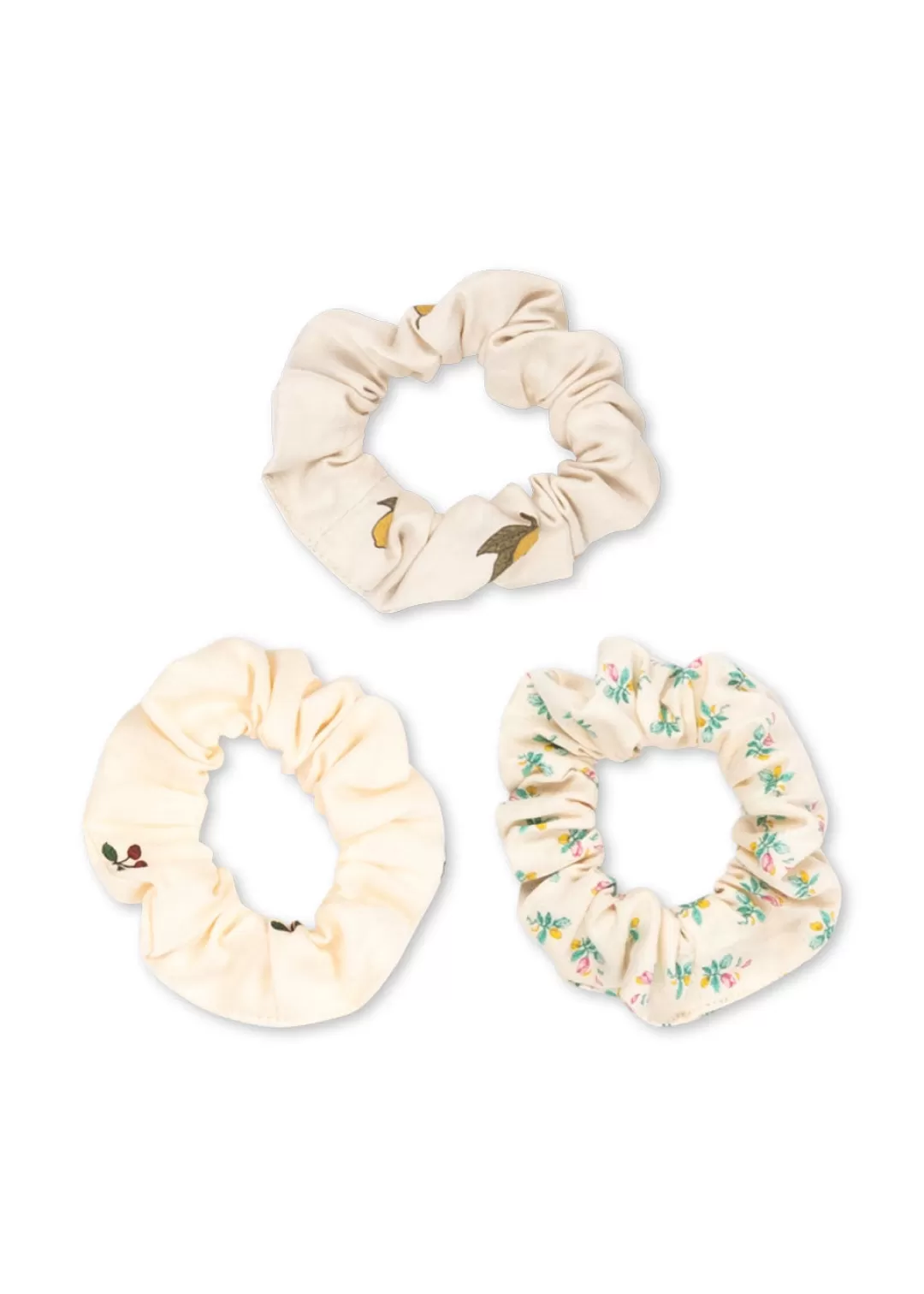 Konges Sløjd Accessories | 3 pak scrunchie lille - CHERRY/LEMON/FLEUR COLORÈ